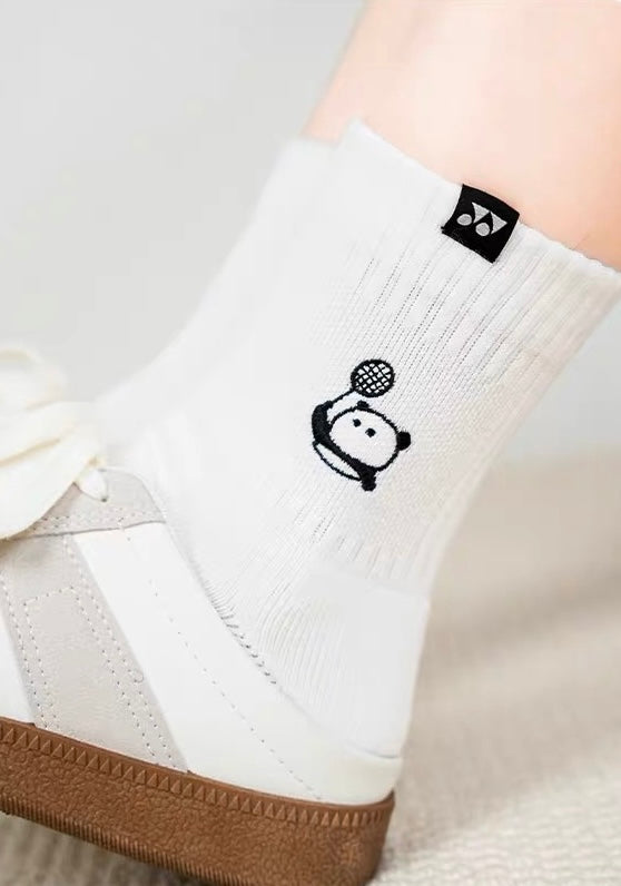 YONEX 四川限定 パンダ刺繍ソックスブラック/ホワイト YOB26007