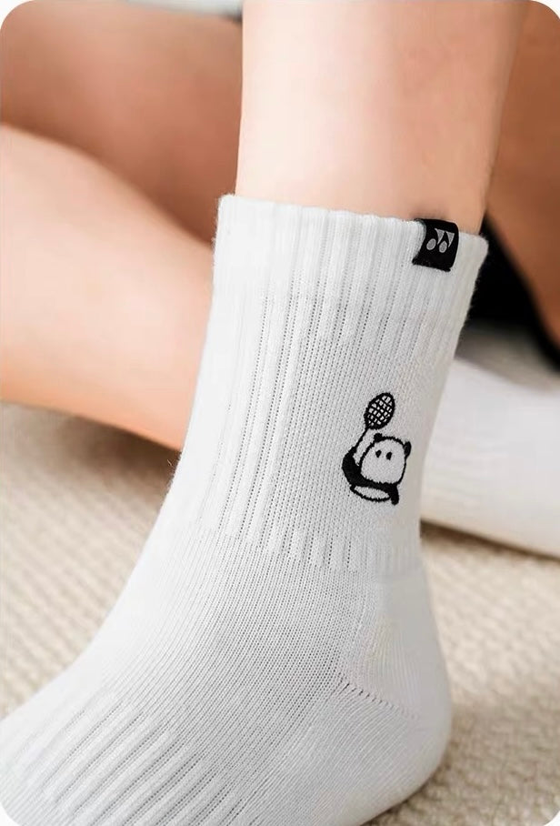 YONEX 四川限定 パンダ刺繍ソックスブラック/ホワイト YOB26007