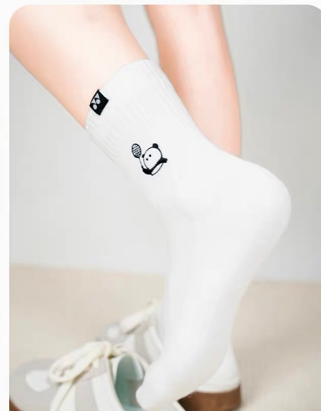 YONEX 四川限定 パンダ刺繍ソックスブラック/ホワイト YOB26007