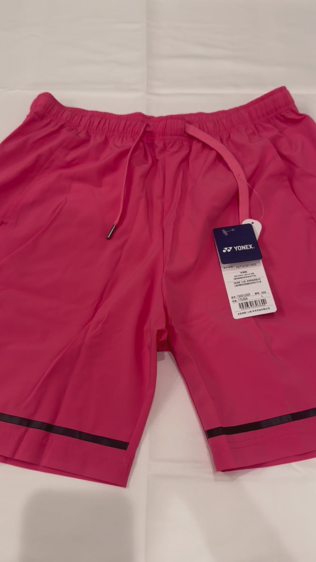 【日本未発売】YONEX リンダンモデル バドミントン ハーフパンツ ピンク/ブラック（15031LDCR）